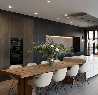 custom kitchen cabinest with island table design