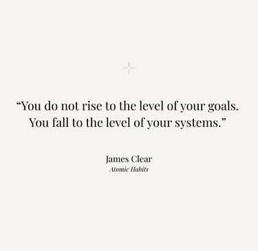 Inspirational quote from Atomic Habits by James Clear