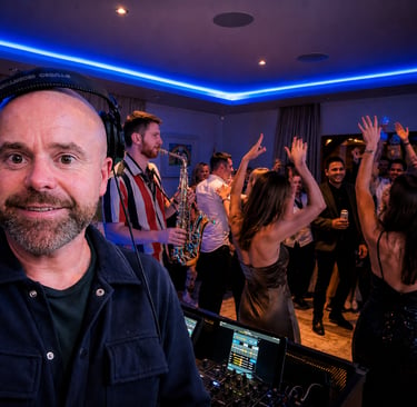 DJ Funkomatic and James Burwell Sax Player Private Party Leamington Warwickshire