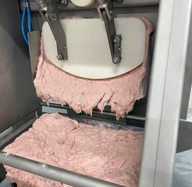 Descarga de mezclador de carne