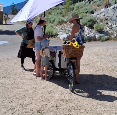 Bobbi selling some ice cream treats near Hidden Beach.