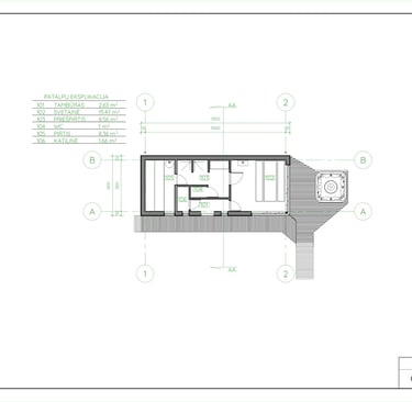 Pirties projektas, pirties pastato aukšto planas