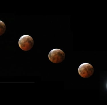This is a montage of the lunar eclipse on 3/14/23