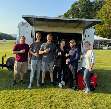 after hot air balloon ride toast