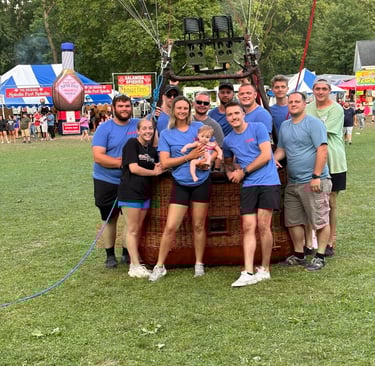 the crew for the hot air balloon ride