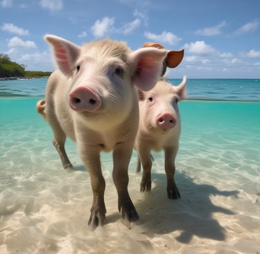 A large white cruise ship is sailing through a river or port, surrounded by industrial buildings and greenery. The ship is prominent in the center, with trees framing the view on both sides.