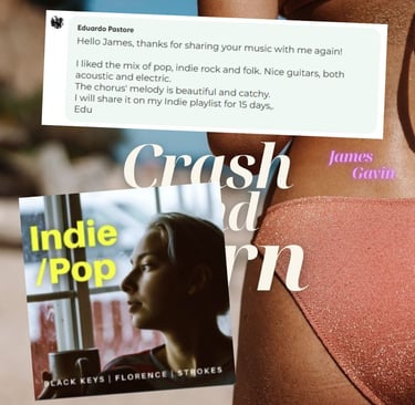 Crash and Burn added to Indie Pop Playlist