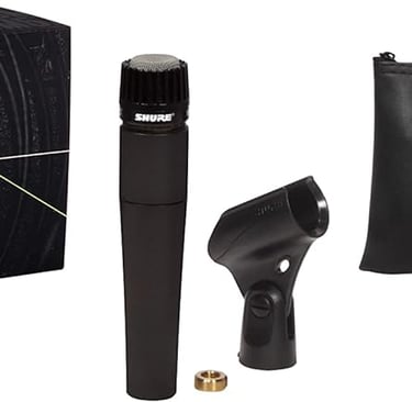 Shure SM57 Cardioid Dynamic Instrument Microphone w/A25D Mic Clip, Storage Bag