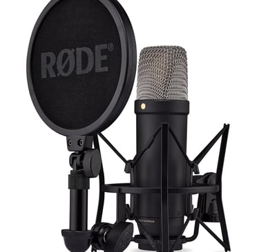 Rode NT1 5th Generation Condenser Microphone with SM6 Shockmount and Pop filter, Black