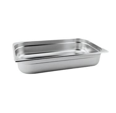 Durable heavy duty stainless steel food pan for commercial kitchen prep and storage.