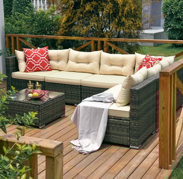 Patio Wicker Furniture Outdoor Rattan Sofa Garden Conversation Set
