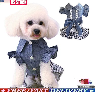 Pet Puppy Dog Cute Denim Skirt Cat Kitten Princess Dress Fashions