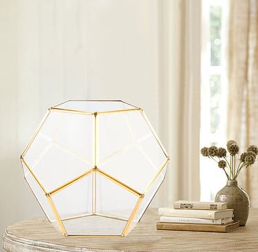 Geometric Glass Terrarium Tabletop Mini Succulent Plant Pot Container
