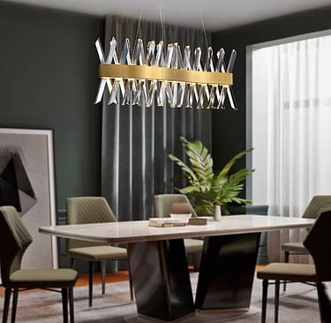 Gold Crystal Chandelier Modern Led Light Strip Ceiling Light Fixture