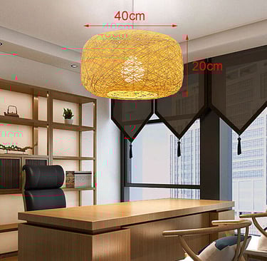 Wicker Chandelier Handwoven Rattan Light Wicker Lamp Hanging Fixture