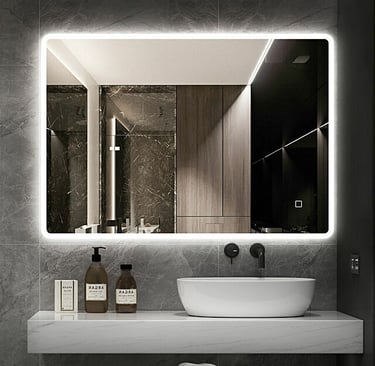 Bathroom Mirror LED Light Antifog Makeup Mirror Wall Touch Vanity