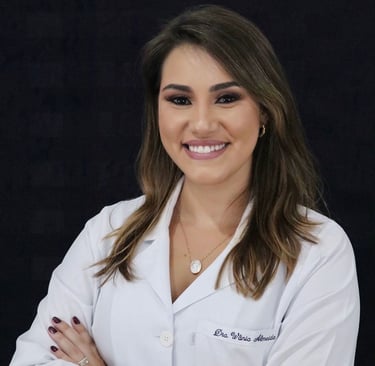 a woman in a white coat