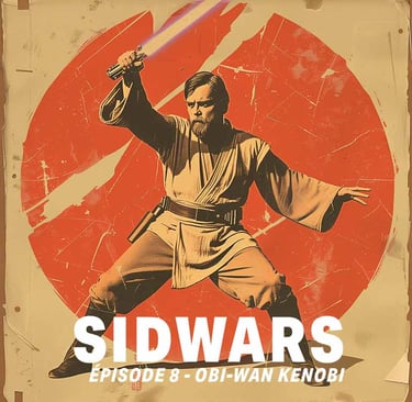 Illustration d'Obi-Wan Kenobi dans un style années 50, Star Wars