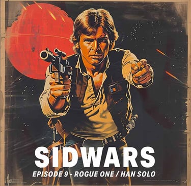 Illustration de Han Solo dans un style années 50, Star Wars