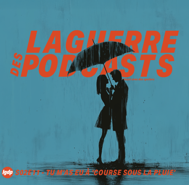 Affiche de l'épisode, un couple sous la pluie. Big cliché des rom coms.