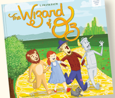 Illustrated cover for the children's book The Wizard of Oz