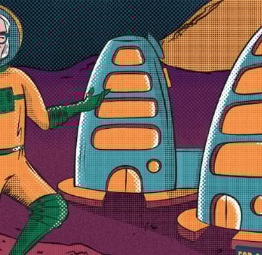 ilustração "Isaac Asimoveis"