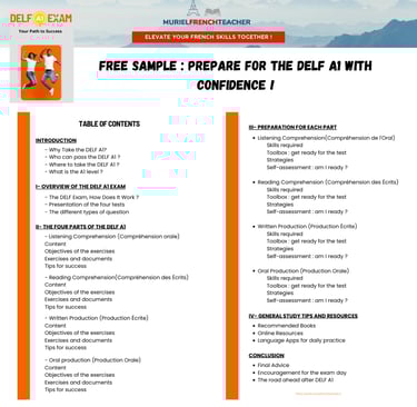 DELF A1 Guide Free Sample