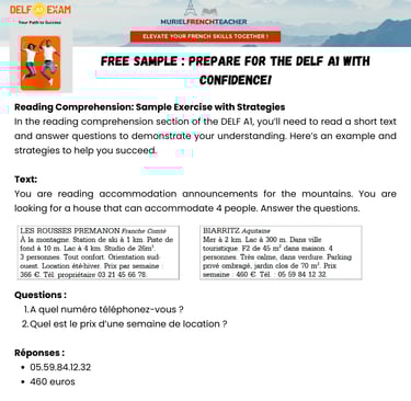 DELF A1 Guide Free Sample
