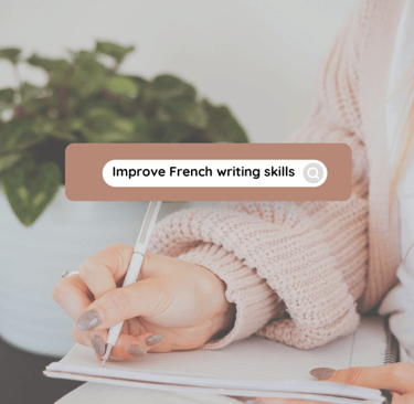 a person writing in french language