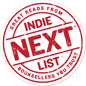 red and white logo of the Indie Next List