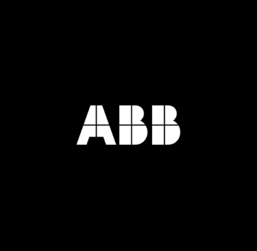 ABB logo, wereldleider in elektrotechnische installaties en energiebeheer.