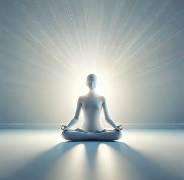 Abstrakte Darstellung der Padmasana-Haltung.