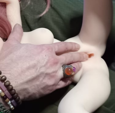 a mini sex doll being used