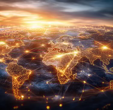 a map showing every continent linked