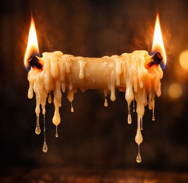 Eine Kerze, die an zwei Enden brennt