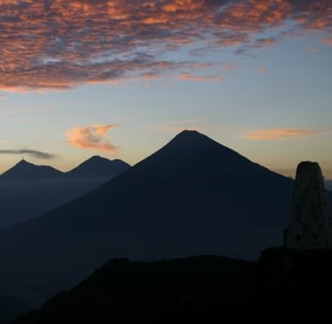 Sunset from the top of Pacaya Volcano in Guatemala