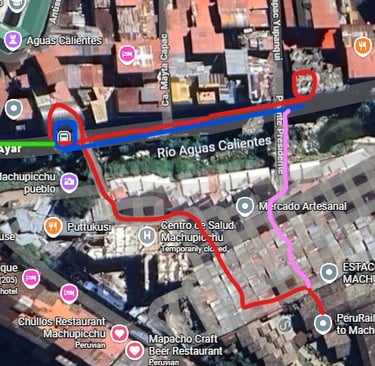 How to get from the train station to the bus to Machu Picchu