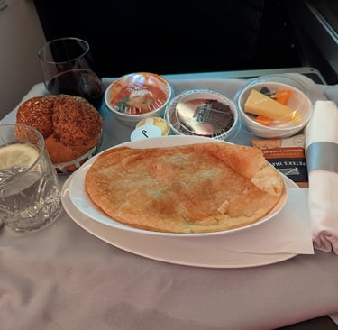 Dinner on British Airways Business Class