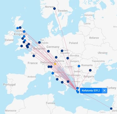 Direct flights to Kefalonia