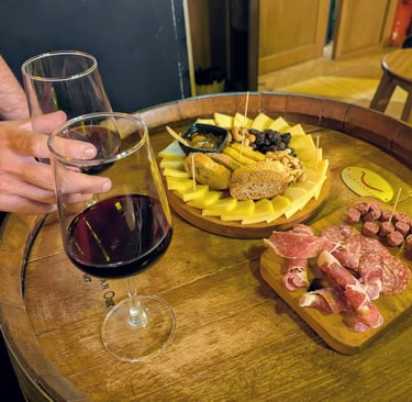Cheese and charcuterie board at Rosso in Cusco