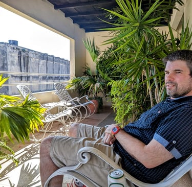 Rocking chairs at Hostal Amalia in Santa Clara