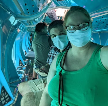 Inside the yellow submarine in Puerto de Mogan