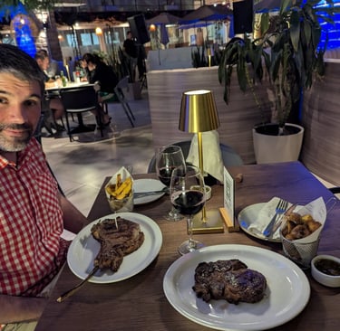 Tomahawk and Ribeye steaks at Cask in Huacachina