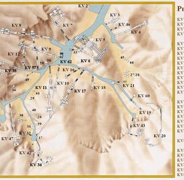 Map of the tombs in Valley of the Kings