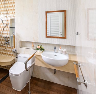 Bathroom layout for older person