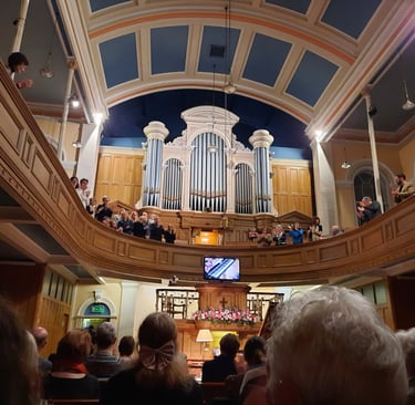 Sir Stephen Hough receiving a standing ovation at an evening concert Wesley Centre Harrogate