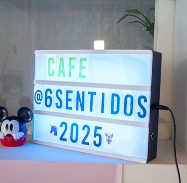 LED light signage with 6 Sentidos
