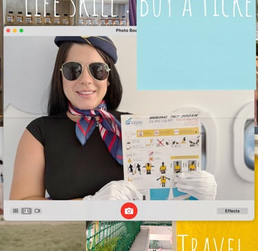 woman with sunglasses showing a Beoing security card