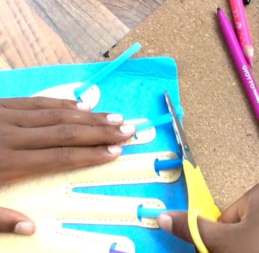 young person hand learning to cut nails