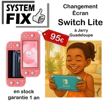 réparation écran switch lite en guadeloupe